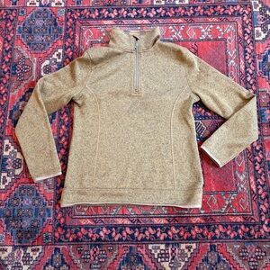 Eddie Bauer Mustard Quarter-Zip Knit Sweatshirt